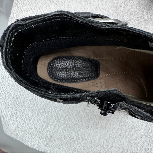 Earth Origins Dayton Leather Ankle Boots 8M Black Buckle Zip Closure NEW - Picture 7 of 11